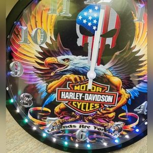 Harley Davidson American skull clock